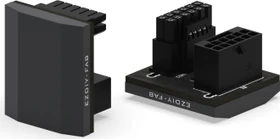 EZDIY-FAB 12VHPWR Winkeladapter 180°, Slim, Variante RVS, Sense-Pins an der Unterseite, schwarz