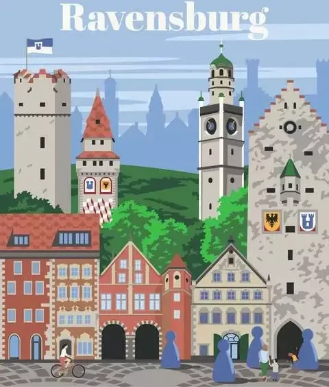 Ravensburger Malen nach Zahlen CreArt Farbenfrohes Ravensburg
