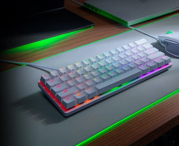 Razer Huntsman Mini, Mercury White, Razer Linear Optical RED, USB, US