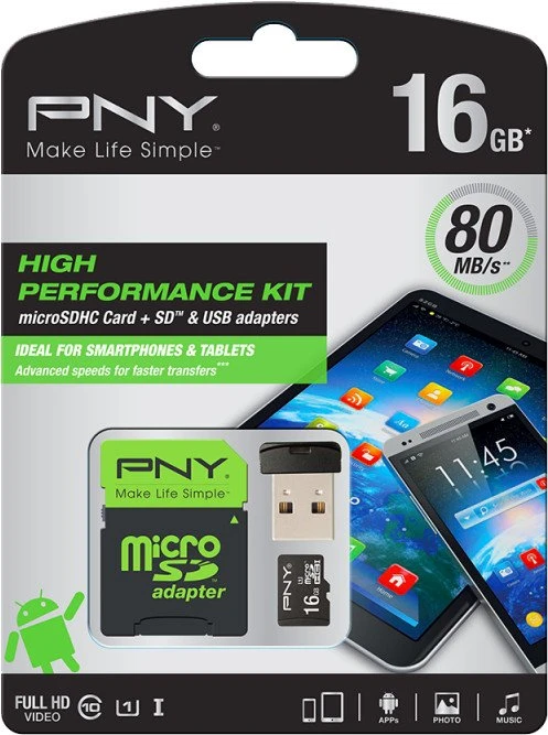 PNY High Performance R80/W20 16GB Kit, UHS-I U1, Class 10