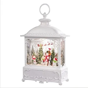 Konstsmide Motiv Laterne Fliegender Weichnachtsmann 25cm altweiß LED 1x warmweiß