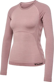 hummel CEA Seamless Tight Funktionsshirt langarm woodrose/rose taupe melange (Damen)