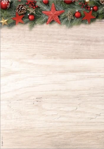 Sigel Weihnachtsmotiv Chalet Style Kunstdruckpapier beige, A4, 90g/m², 100 Blatt