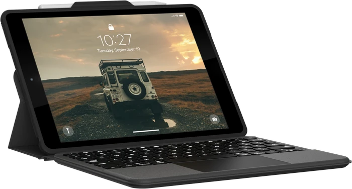 UAG Rugged Bluetooth Keyboard with Trackpad für iPad 7/iPad 8/iPad 9, schwarz, DE