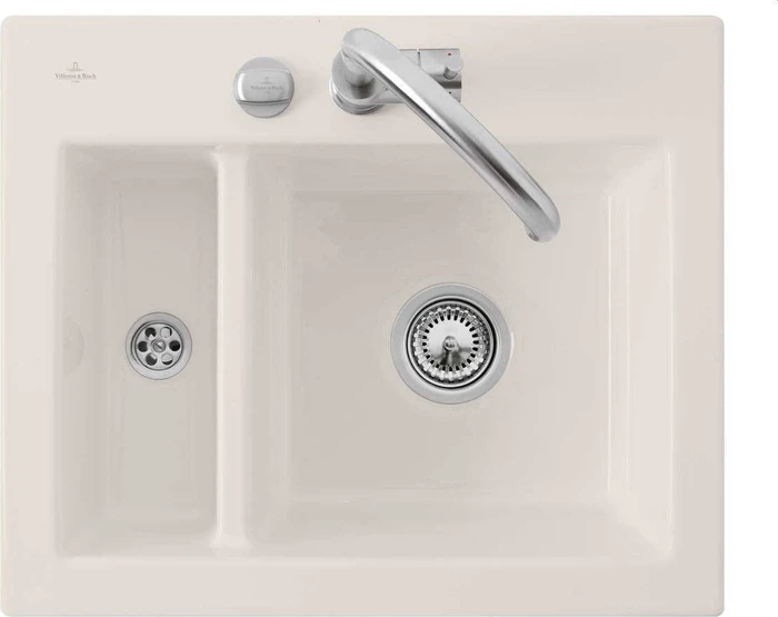 Villeroy & Boch Subway 60 XM Einbau Becken reversibel mit Ablauffernbedienung crema