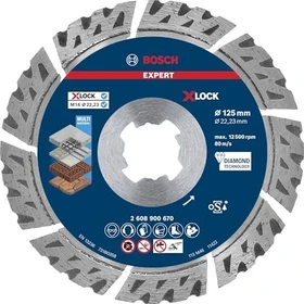 Bosch Professional EXPERT X-LOCK MultiMaterial Diamanttrennscheibe, 125x2.4x22.23mm, 1 Stück