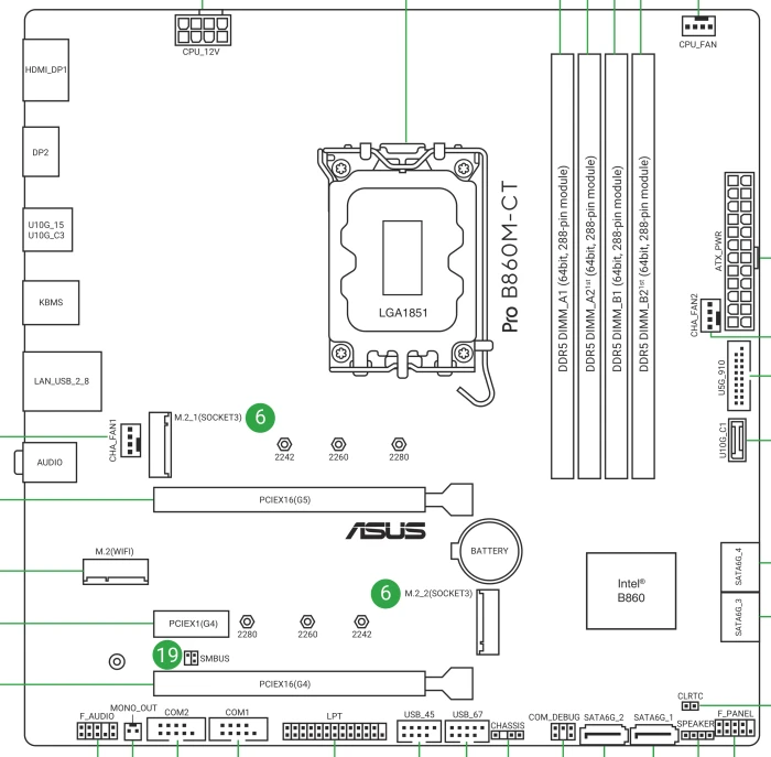 ASUS Pro B860M-CT-CSM (Intel 1851)