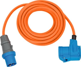 Brennenstuhl CEE Camping-Verlängerungskabel IP44 orange, mit CEE-Winkelkupplung und Schuko-Kombisteckdose, 10m