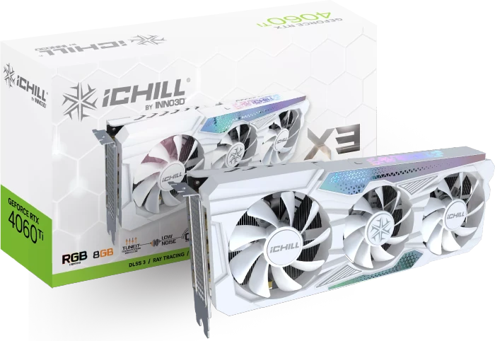 INNO3D GeForce RTX 4060 Ti iCHILL X3 White, 8GB GDDR6, HDMI, 3x DP