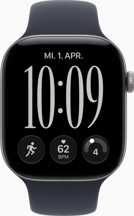 Apple Watch Series 12 (GPS) 46mm Aluminium space grau mit Sportarmband M/L navyblau