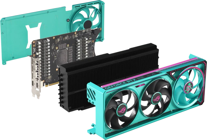 ASUS ROG Astral GeForce RTX 5080 Hatsune Miku Edition, ROG-ASTRAL-RTX5080-O16G-HATSUNE-MIKU-EDITION, 16GB GDDR7, 2x HDMI, 3x DP