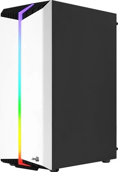 AeroCool Bionic V2, weiß, Lüfter LED RGB, Glasfenster