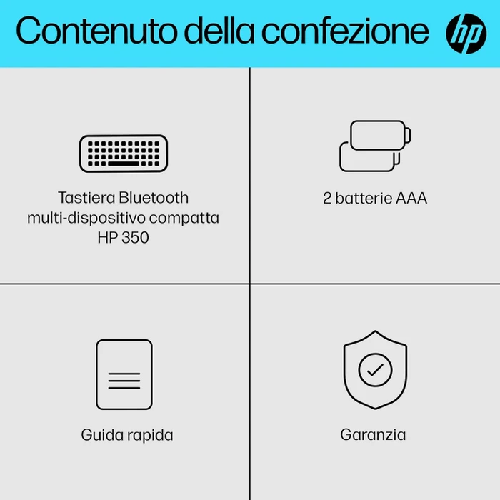 HP 350 Compact Multi-Device Keyboard, schwarz, Bluetooth, IT