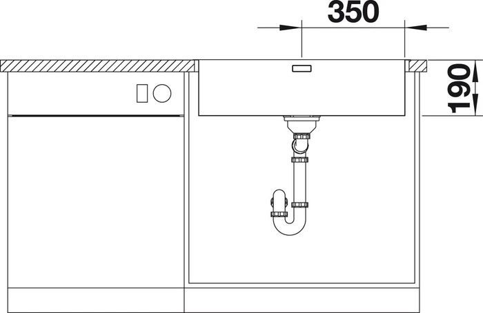 Blanco Andano 700-IF/A InFino Einbau Becken mittig mit Ablauffernbedienung edelstahl