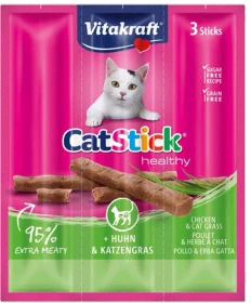 Vitakraft CatStick Classic Huhn & Katzengras, 18g (3x 6g)