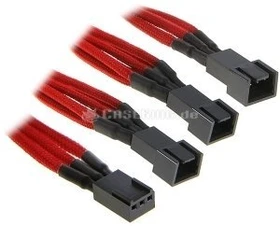 BitFenix 3-Pin auf 3x 3-Pin Verteiler, sleeved, 60cm, rot