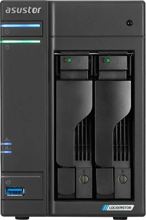 Asustor Lockerstor 2 Gen2+ AS6702T v2, 4GB RAM, 2x RJ-45 5GBase-T, 2x USB-A 3.1