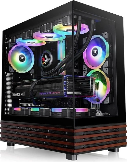 Thermaltake View 270 Plus WS ARGB Black, schwarz/braun, Glasfenster