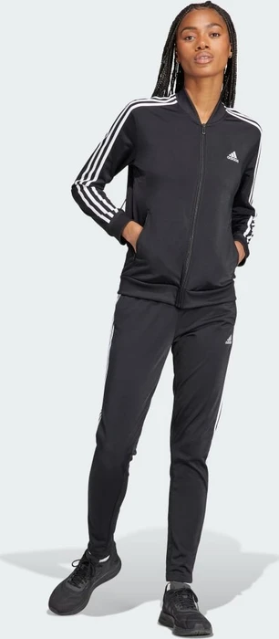 adidas Essentials 3-Streifen Trainingsanzug schwarz/weiß (Damen)