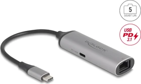 DeLOCK 5G LAN-Adapter mit Power Delivery, RJ-45, USB-C 3.1 [Stecker] (81591)