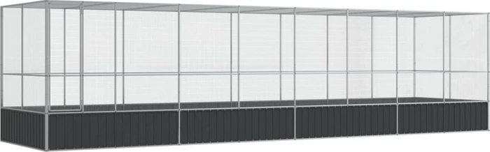 vidaXL Voliere, silber/grau, 832x212x207cm