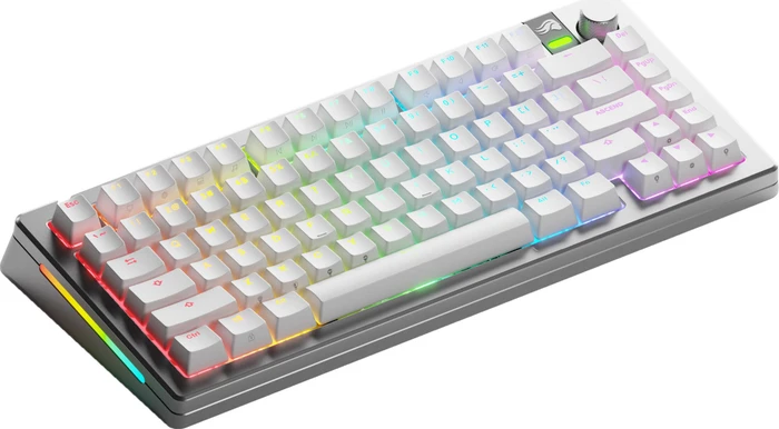 Glorious GMMK 3 Pro Wireless 75% Pre-built Gaming Keyboard, silber, LEDs RGB, Glorious Fox MX, USB, US