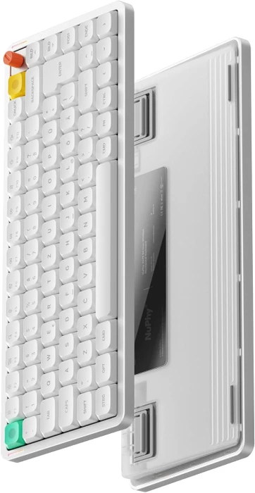 NuPhy Air75 V3 Mac/PC, Nova White, weiß/silber, hot-swap, Low-Profile Red nano, USB/Bluetooth, DE