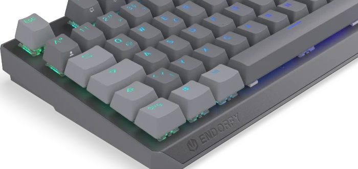 Endorfy Thock V2, PBT, grau, LEDs RGB, hot-swap, Endorfy RED, USB, DE