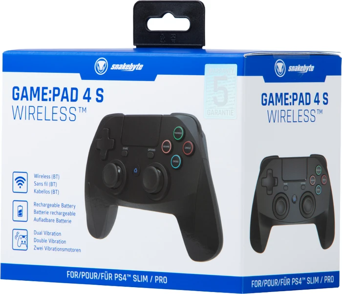 Snakebyte Game:Pad 4 S Wireless Controller schwarz (PS4)
