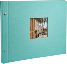Goldbuch Schraubalbum Bella Vista Trend 39x31 schwarze Seiten blau