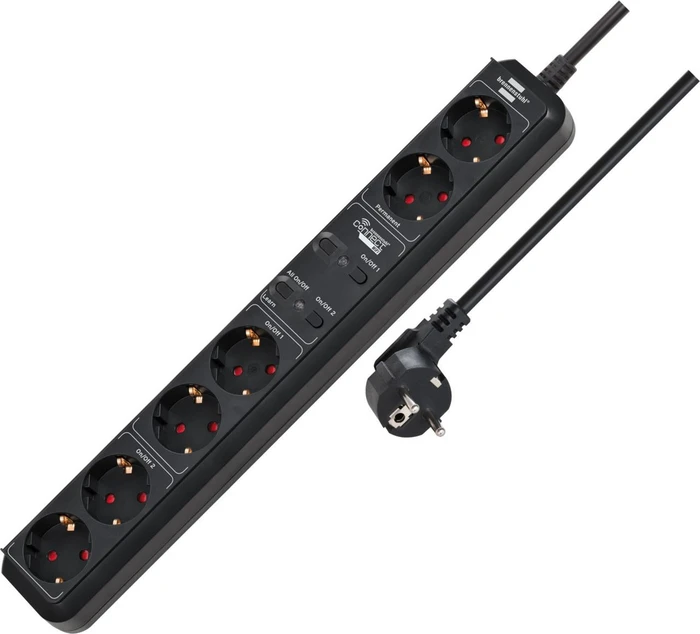 Brennenstuhl Connect Eco-Line WiFi Steckdosenleiste mit Zeitschaltuhr, 6-fach, 1.5m, Smart-Steckdose