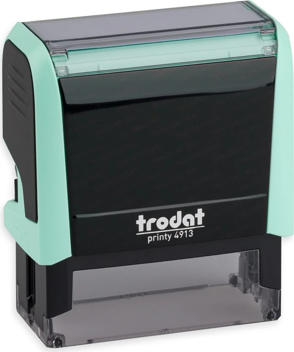 trodat printy 4913 4.0 Textstempel mit individueller Textplatte Pastell Edition, 58x22mm, schwarz/pastellgrün