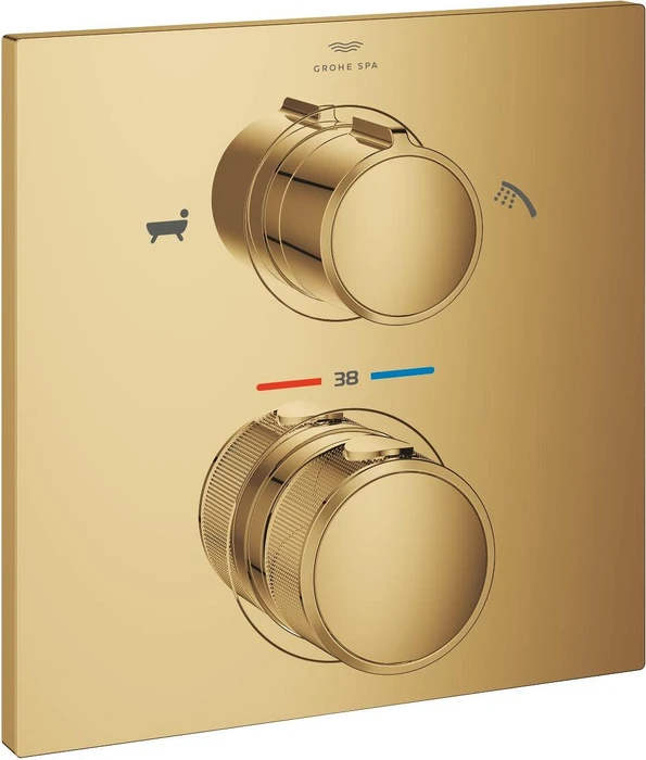 Grohe Allure Thermostat-Wannenbatterie mit integrierter 2-Wege-Umstellung cool sunrise