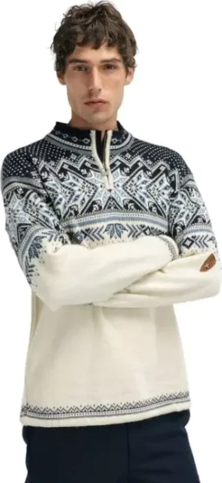 Dale of Norway Vail Strickpullover off white/smoke/midnight navy (Herren)
