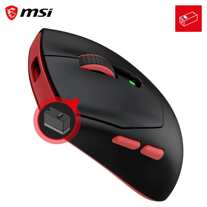 MSI Forge GM340 Wireless Gaming Mouse Black, USB/Bluetooth