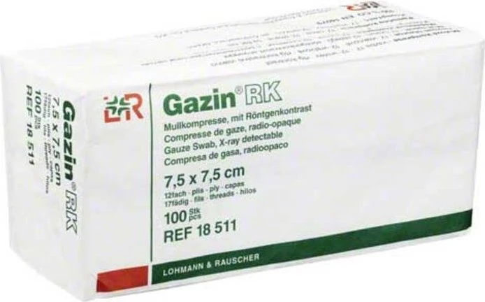 Lohmann & Rauscher Gazin RK Mullkompresse unsteril 12-fach, 7.5 x 7.5cm, 100 Stück
