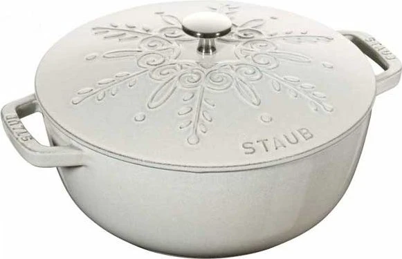 Zwilling Staub Cocotte Schneeflocke Schmortopf rund 31cm 3.6l weißer trüffel