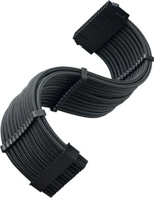 SilverStone PP07E Serie P07E-MBB, 24-Pin ATX Verlängerungskabel, 300mm, sleeved schwarz