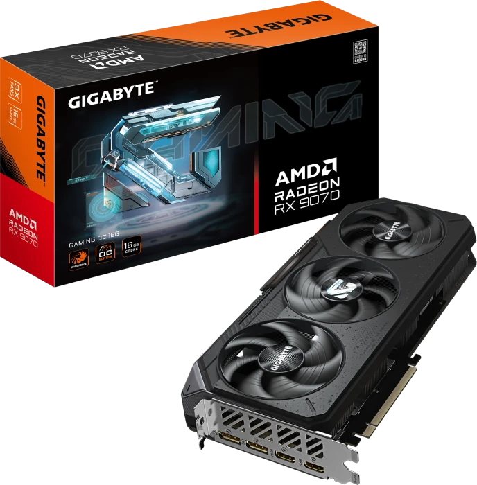 GIGABYTE Radeon RX 9070 Gaming OC 16G, 16GB GDDR6, 2x HDMI, 2x DP