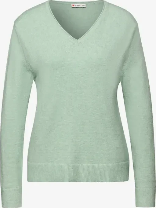 Street One Kuscheliger V-Neck Pullover serene green mel. (Damen)