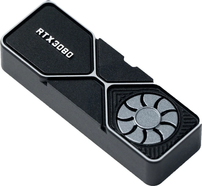 Keychron Graphics Card RTX3080 Alu Alloy Artisan Keycap, Aluminium, schwarz/silber, 1 Taste