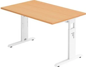 Hammerbacher Ergonomic O-Serie OS12/6/W Schreibtisch 120x80cm Buche/weiß