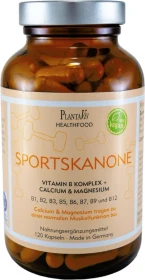 PlantaVis Sportskanone B-Komplex mit Magnesium & Calcium Kapseln, 120 Stück