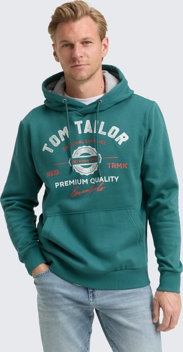 Tom Tailor Logo-Print Hoodie jasper green (Herren)