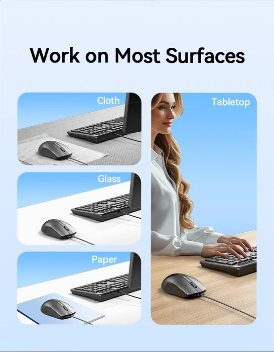 Vention 3-Button Wired Mouse schwarz, USB