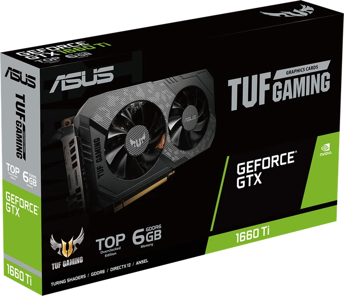 ASUS TUF Gaming GeForce GTX 1660 Ti EVO, TUF-GTX1660TI-6G-EVO-GAMING, 6GB GDDR6, DVI, 2x HDMI, DP