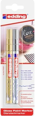 edding 780 Glanzlackmarker gold/silber, 2er-Set