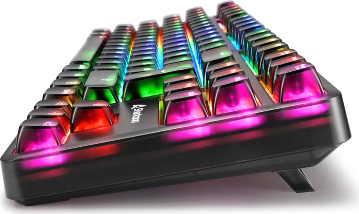 Sharkoon Crystal Shark, Black, LEDs RGB, KKT Kang White V3, USB, DE