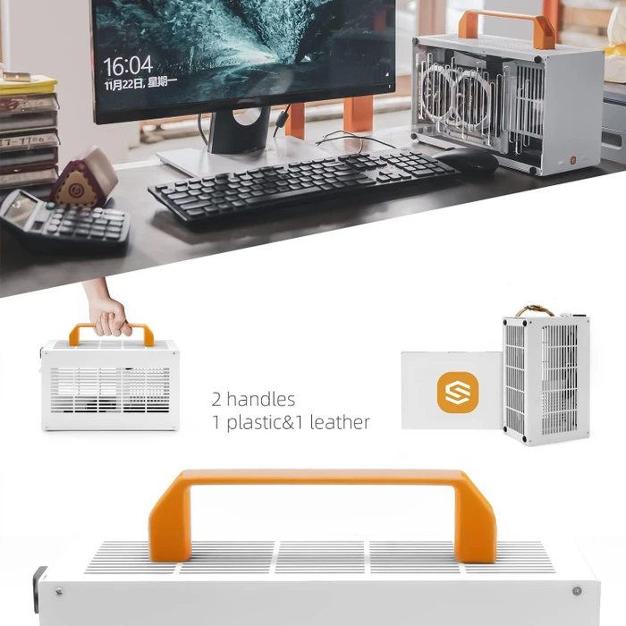 SGPC K49 Steel, silber/orange, Mini-ITX