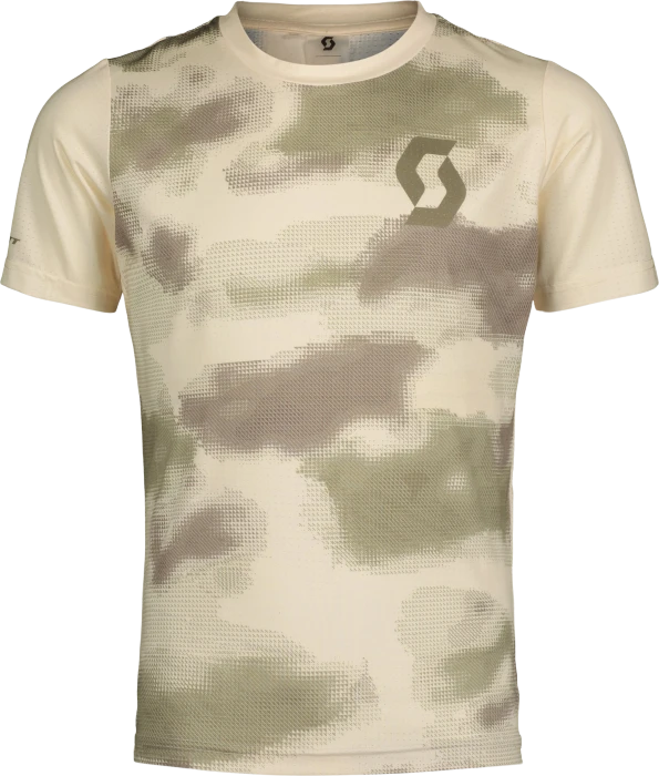 Scott Trail Vertic 10 Trikot kurzarm cotton white/hay green (Junior)